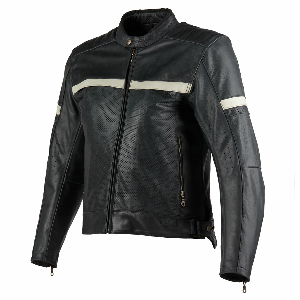 Bilt Men's Black/Cream Alder 2 Leather Jacket 3 Bilt Men's Black/Cream Alder 2 Leather Jacket