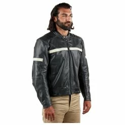 Bilt Men's Black/Cream Alder 2 Leather Jacket 13 Bilt Men's Black/Cream Alder 2 Leather Jacket -Outlet Jackets Store 10042185 D V6