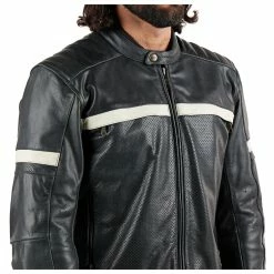 Bilt Men's Black/Cream Alder 2 Leather Jacket 15 Bilt Men's Black/Cream Alder 2 Leather Jacket -Outlet Jackets Store 10042185 F V6