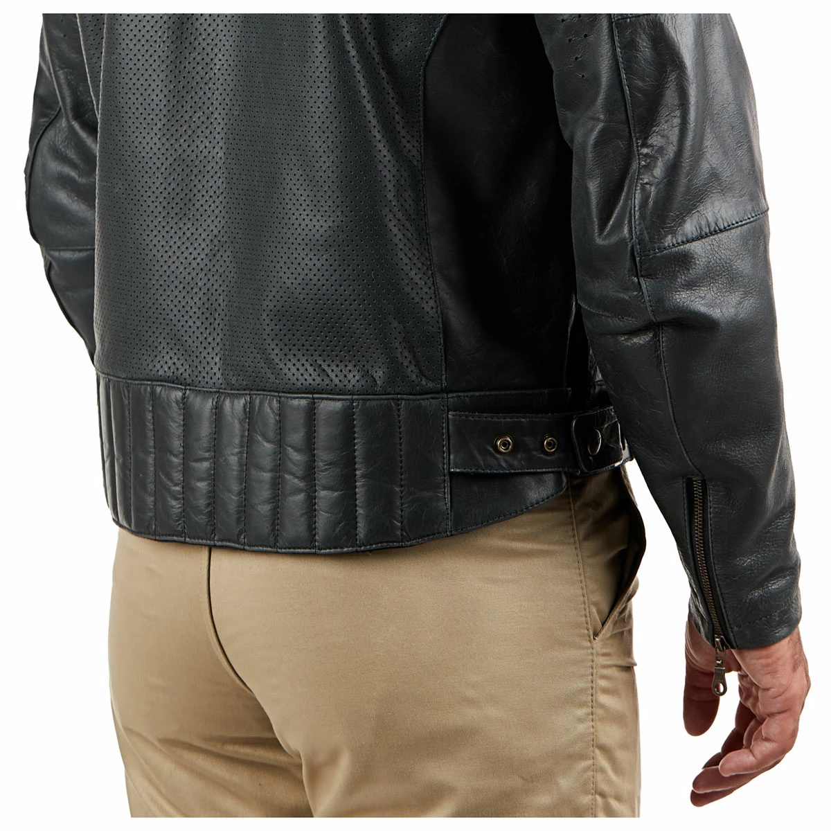 Bilt Men's Black/Cream Alder 2 Leather Jacket 10 Bilt Men's Black/Cream Alder 2 Leather Jacket - Image 8