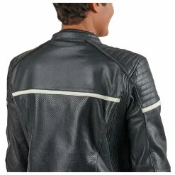 Bilt Women's Black/Cream Alder 2 Leather Jacket -Outlet Jackets Store 10042204 G V36