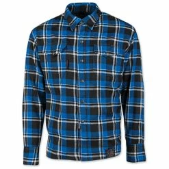 Speed And Strength Men's Black Nine Blue Flannel Moto Jacket