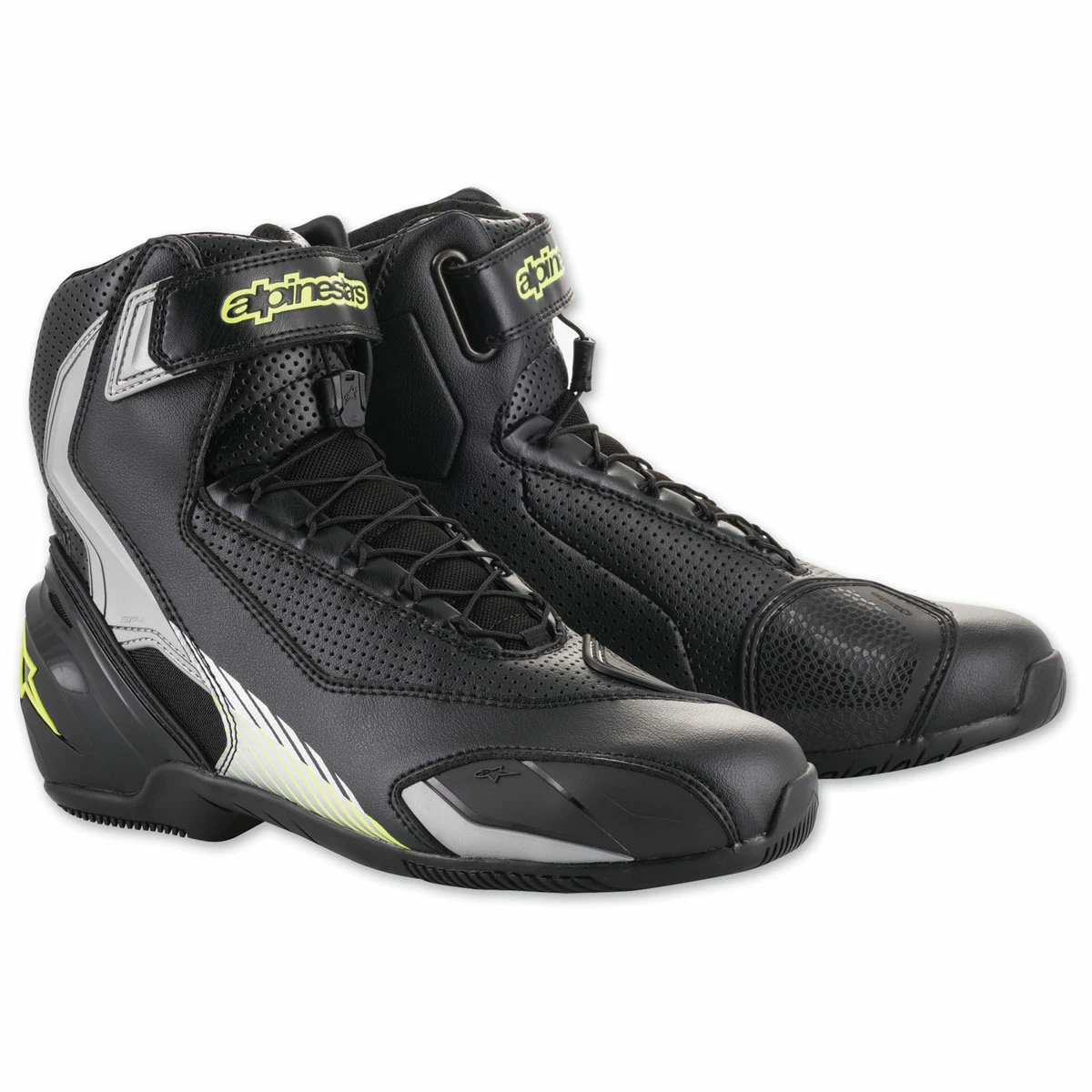 Alpinestars Men's SP-1 V2 Vented Black/Silver/Yellow Boots 3 Alpinestars Men's SP-1 V2 Vented Black/Silver/Yellow Boots