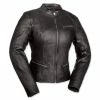 First Manufacturing Co. First Fashionista Ladies Black Leather Jacket -Outlet Jackets Store 175 615 A V1