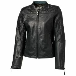 Roland Sands Design Women's Trinity Black Perforated Leather Jacket -Outlet Jackets Store 305 1655 B V1