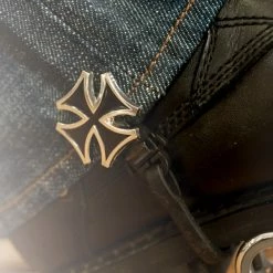 Biker Boot Straps Maltese Cross 4" Boot Straps