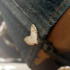 Biker Boot Straps Blinged Heart 4" Boot Straps