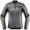 ICON Women's Overlord Charcoal Leather Jacket -Outlet Jackets Store 350 0224 A V1