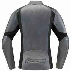 ICON Women's Overlord Charcoal Leather Jacket -Outlet Jackets Store 350 0224 B V1