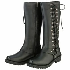 Z1R Women's Savage Black Leather Boots