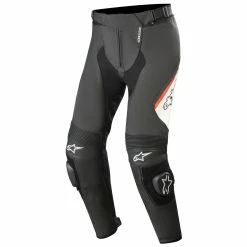 Alpinestars Men's Missile V2 Black/White/Red Leather Pants