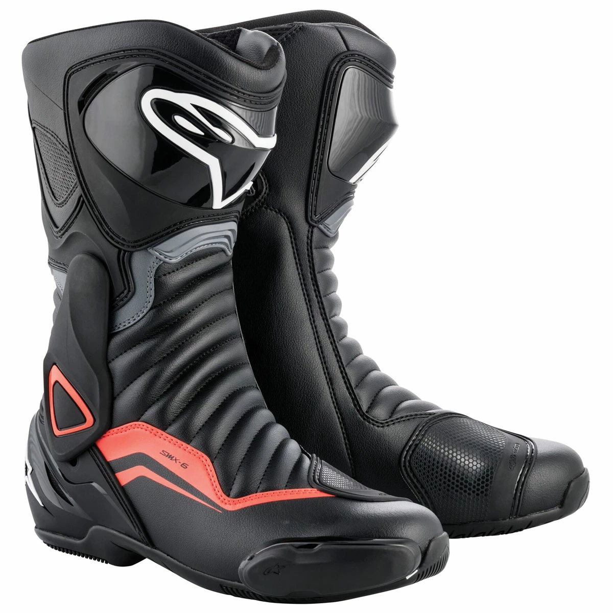 Alpinestars Men's SMX-6 V2 Black/Gray/Red Fluo Boots 3 Alpinestars Men's SMX-6 V2 Black/Gray/Red Fluo Boots