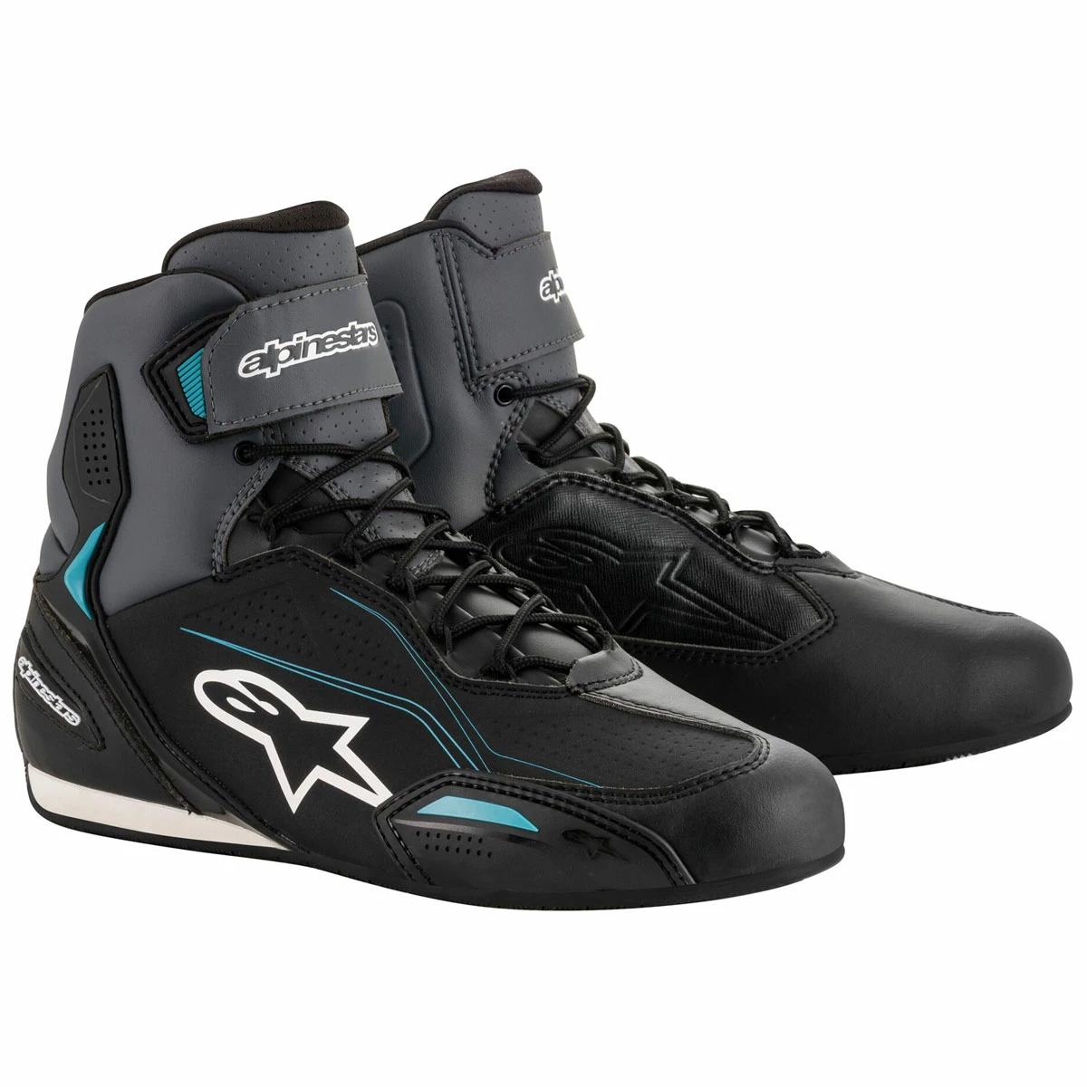 Alpinestars Women's Stella Faster-3 Black/Gray/Ocean Boots 3 Alpinestars Women's Stella Faster-3 Black/Gray/Ocean Boots