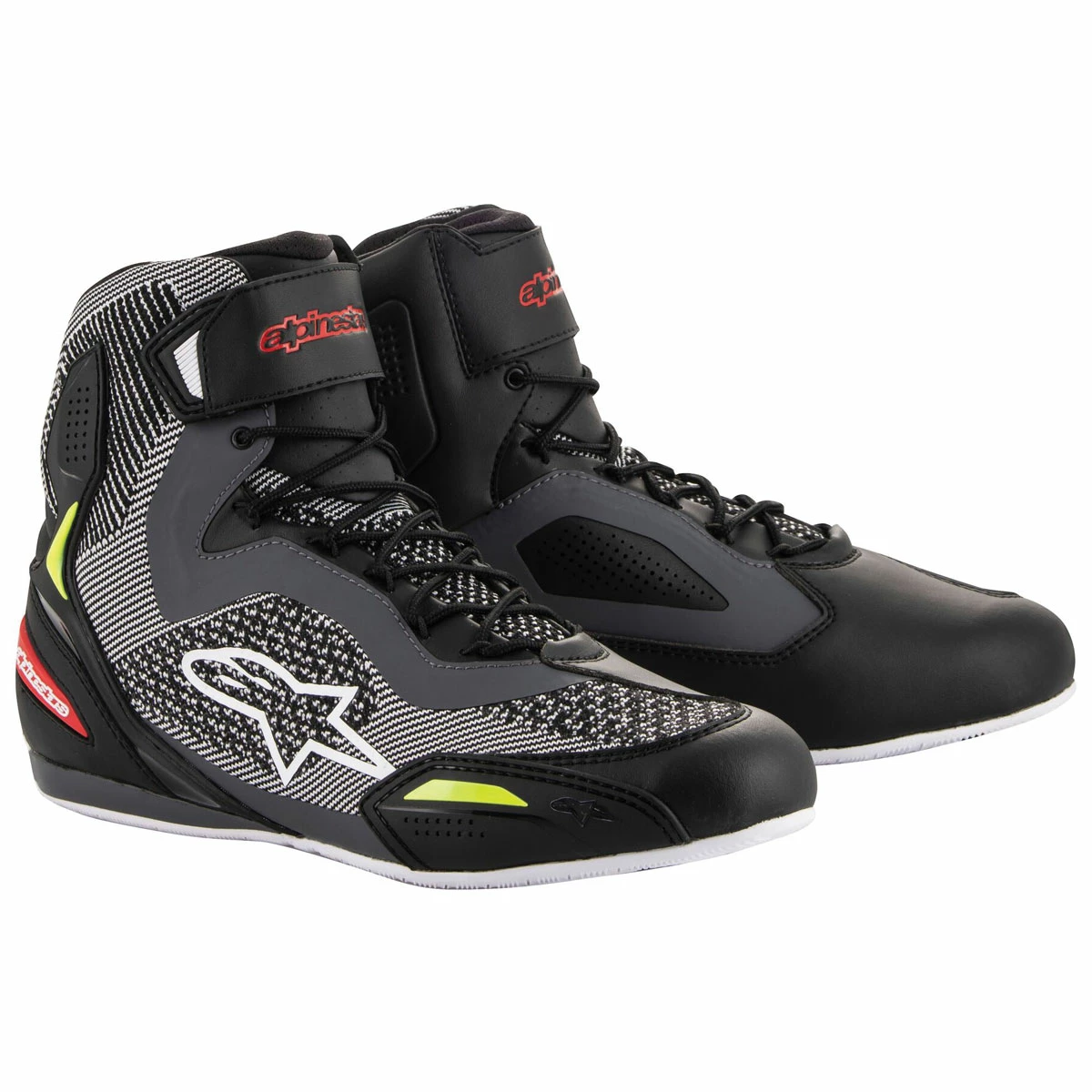 Alpinestars Men's Faster-3 Rideknit Black/Gray/Red/Yellow Shoes 3 Alpinestars Men's Faster-3 Rideknit Black/Gray/Red/Yellow Shoes