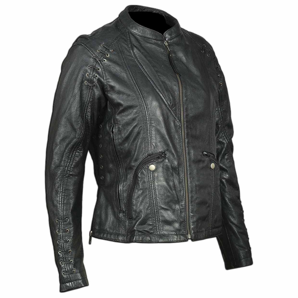 Vance Leathers Women's Lightweight Stitched Black Leather Jacket 3 Vance Leathers Women's Lightweight Stitched Black Leather Jacket
