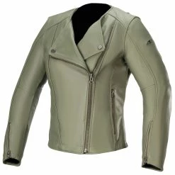Alpinestars Women's Alice Military Green Leather Jacket