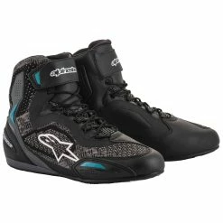 Alpinestars Women's Faster-3 Rideknit Black/Teal Riding Shoes