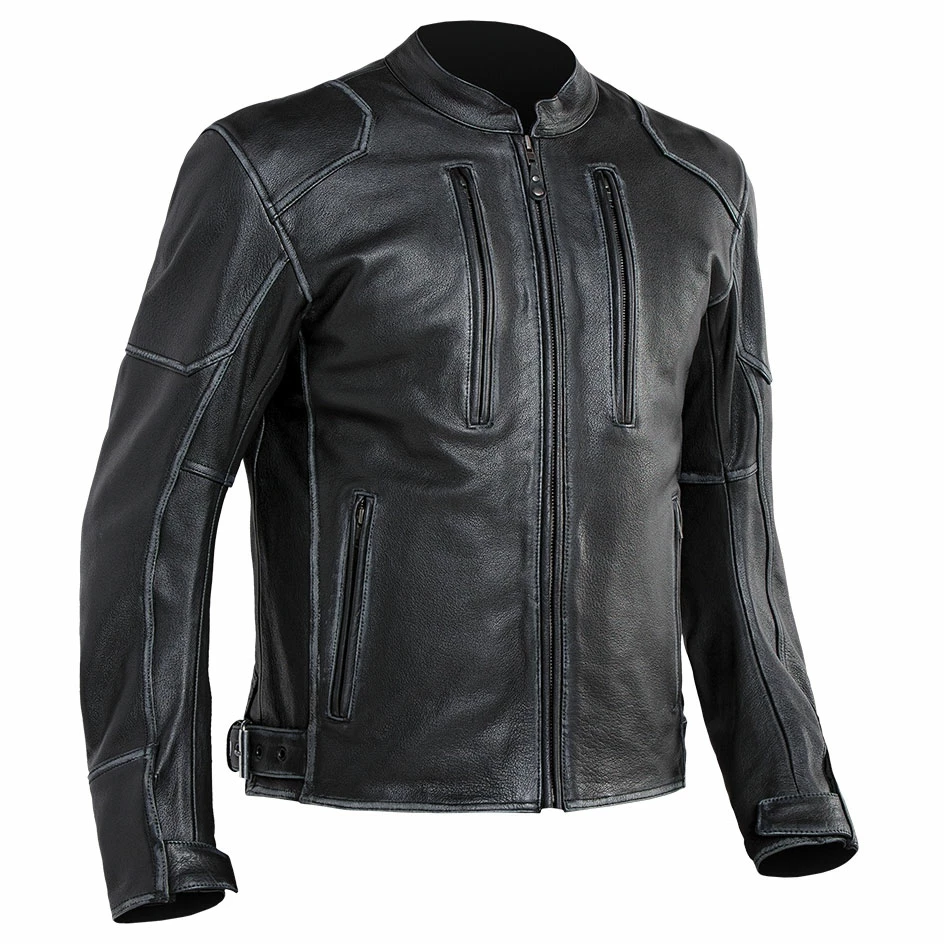 Street & Steel Men's Outlaw Black Leather Jacket 5 Street & Steel Men's Outlaw Black Leather Jacket - Image 3