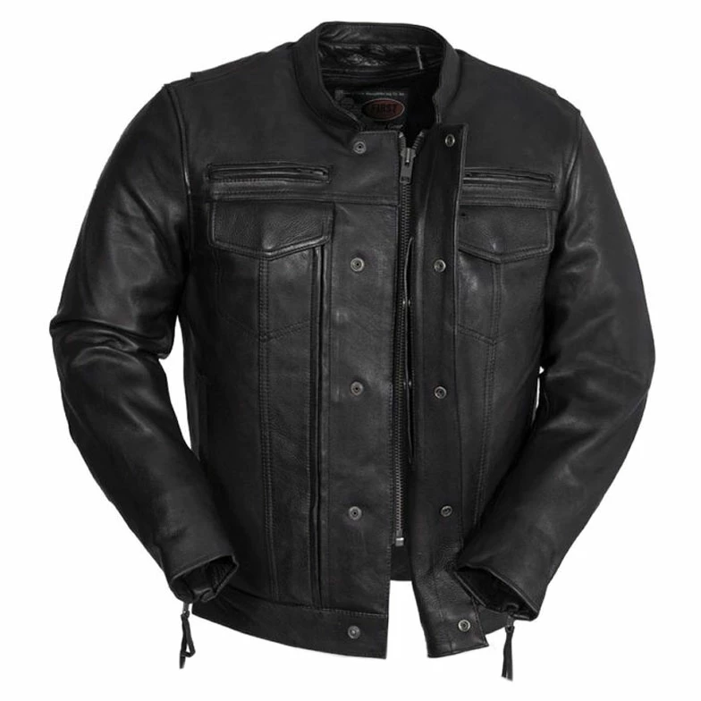 First Manufacturing Co. Men's Raider Black Leather Jacket 4 First Manufacturing Co. Men's Raider Black Leather Jacket - Image 2