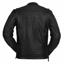 First Manufacturing Co. Men's Raider Black Leather Jacket -Outlet Jackets Store 590 3247 C V6