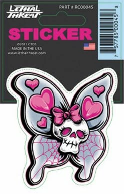 Lethal Threat Designs Lethal Threat Skull Butterfly Decal
