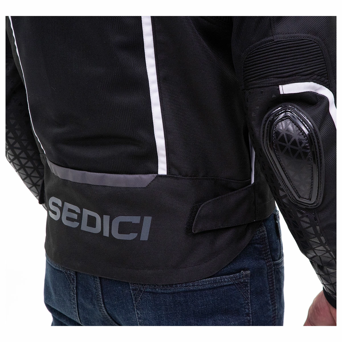 Sedici Men's Chicane Black/White Mesh Jacket 10 Sedici Men's Chicane Black/White Mesh Jacket - Image 8